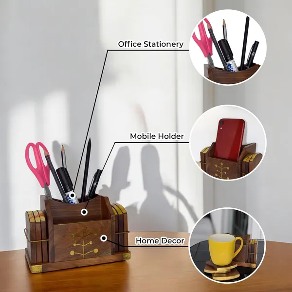 Wooden_Home_Decor_Combo_Set,_Desktop_Organizer_with_Coaster_and_Key_Holder,_Brown