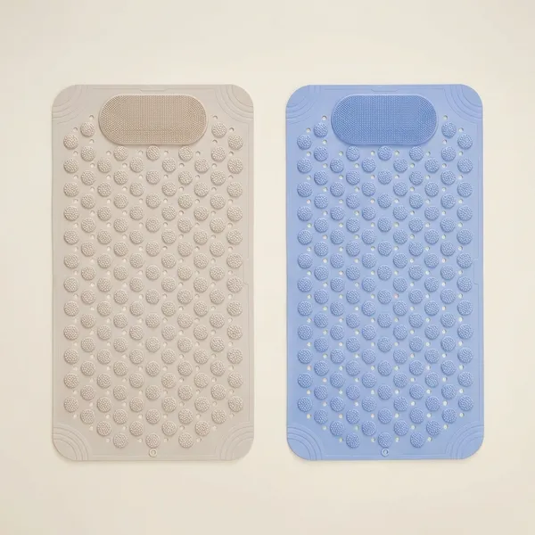 Pack_Of_2_Beige_Blue_Anti_Skid_Bathroom_Floor_Mat_Foot_Scrubber_Quick_Dry_Durable_Anti_Slip_69_X_36_Cm