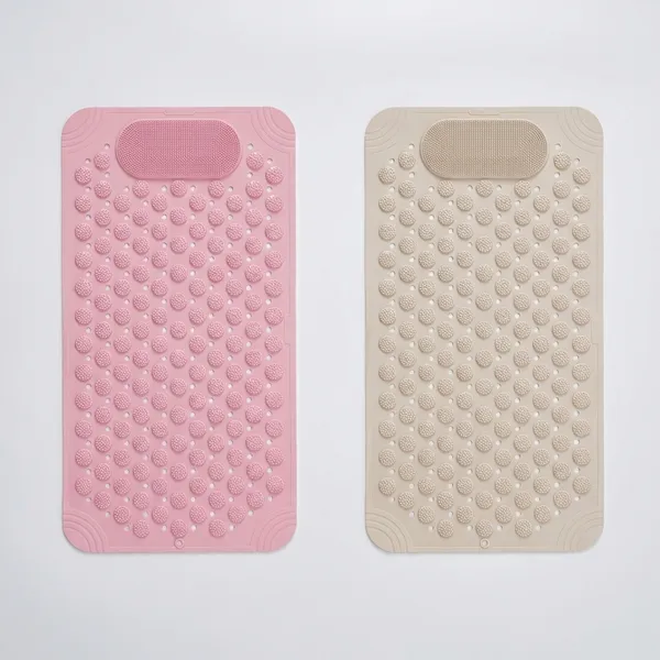 Pack_Of_2_Pink_Beige_Rubber_Anti_Skid_Bathroom_Floor_Mat_69_X_36_Cm