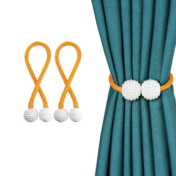 Pack_Of_2_Gold_Polyester_Curtain_Magnetic_Holder_Tassel_Tie_Back