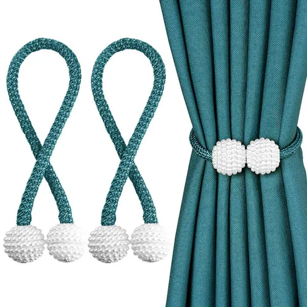 Pack_Of_4_Grey_Pvc_Matte_Finish_Curtain_Magnetic_Holder_Tassel_Tie_Back