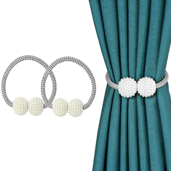 Pack_Of_4_Silver_Polyester_Curtain_Magnetic_Holder_Tassel_Tie_Back