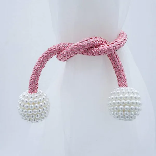 Pack_Of_4_Pink_Polyester_Magnetic_Curtain_Holder_Tassel_Tie_Back