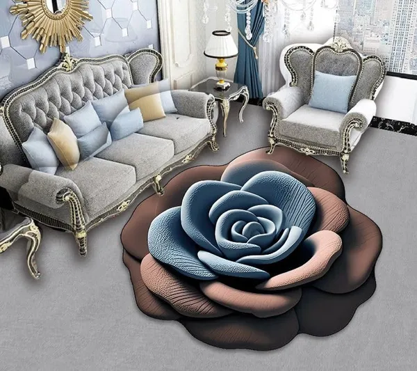 Brown_Floral_Plush_Diatomaceous_Earth_Floor_Mat_Soft_Super_Absorbent_Quick_Dry_Anti_Slip