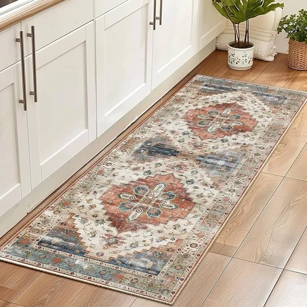 Grey_Floral_Printed_Polypropylene_Anti_Skid_Washable_Soft_Bedside_Runner_Carpet_40_X_120_Cm