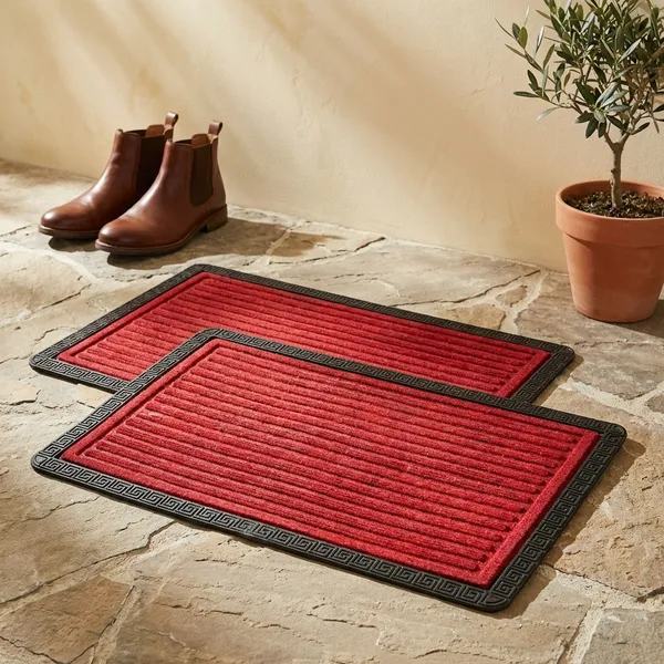 Pack_Of_2_Red_Rubber_Coir_Moulded_Entryway_Rug_Indoor_Covered_Door_Entrance_Mat