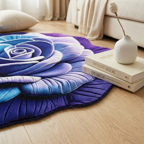 Blue_Purple_Floral_Plush_Diatomaceous_Earth_Floor_Mat_Soft_Super_Absorbent_Quick_Dry_Anti_Slip