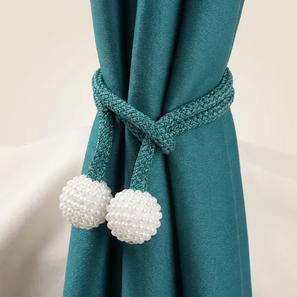 Pack_Of_4_Blue_Polyester_Curtain_Magnetic_Holder_Tassel_Tie_Back