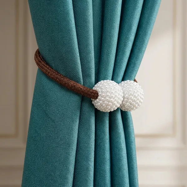 Pack_Of_4_Brown_Polyester_Curtain_Magnetic_Holder_Tassel_Tie_Back