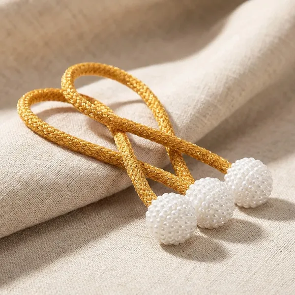 Pack_Of_2_Gold_Polyester_Curtain_Magnetic_Holder_Tassel_Tie_Back
