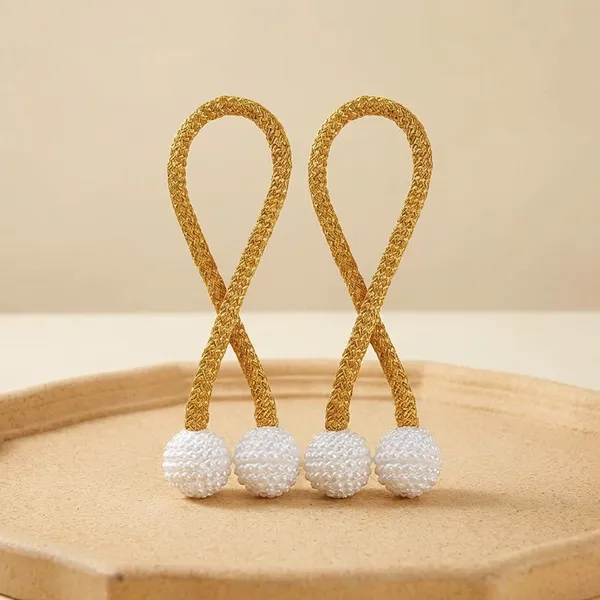 Pack_Of_4_Gold_Polyester_Curtain_Magnetic_Holder_Tassel_Tie_Back