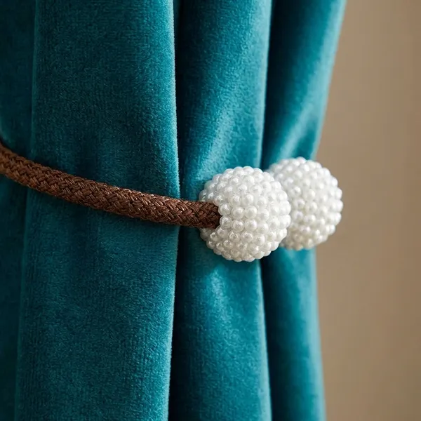 Pack_Of_4_Maroon_Polyester_Curtain_Magnetic_Holder_Tassel_Tie_Back