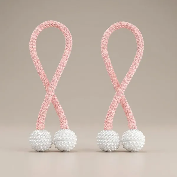Pack_Of_2_Pink_Polyester_Curtain_Magnetic_Holder_Tassel_Tie_Back