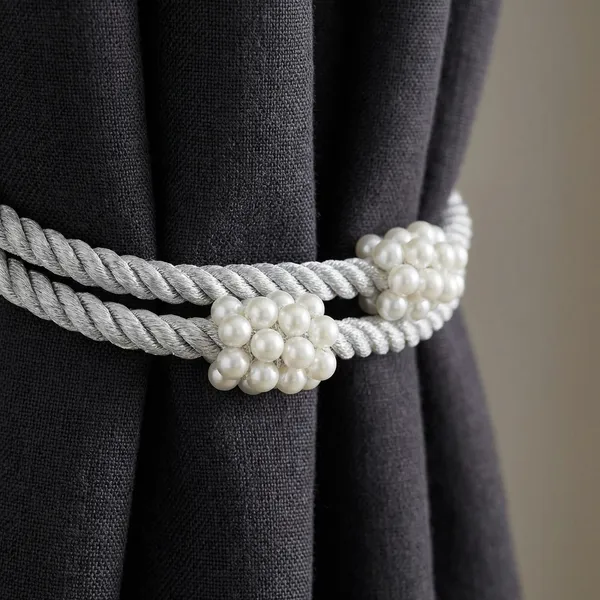 Pack_Of_4_Silver_Polyester_Curtain_Magnetic_Holder_Tassel_Tie_Back