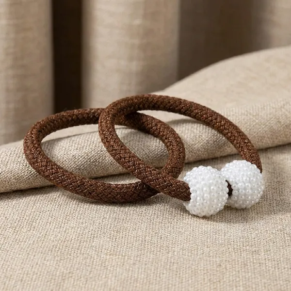 Pack_Of_2_Brown_Pvc_Matte_Finish_Curtain_Magnetic_Holder_Tassel_Tie_Back