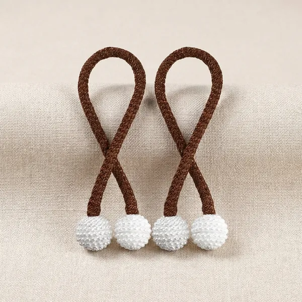 Pack_Of_4_Brown_Pvc_Matte_Finish_Curtain_Magnetic_Holder_Tassel_Tie_Back