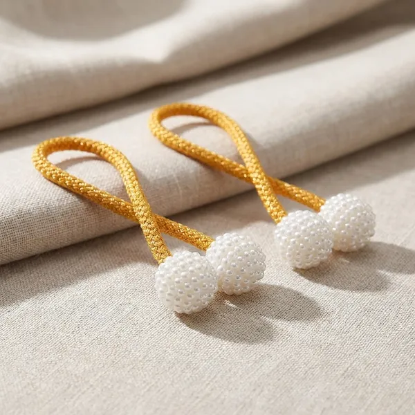 Pack_Of_2_Gold_Pvc_Matte_Finish_Curtain_Magnetic_Holder_Tassel_Tie_Back
