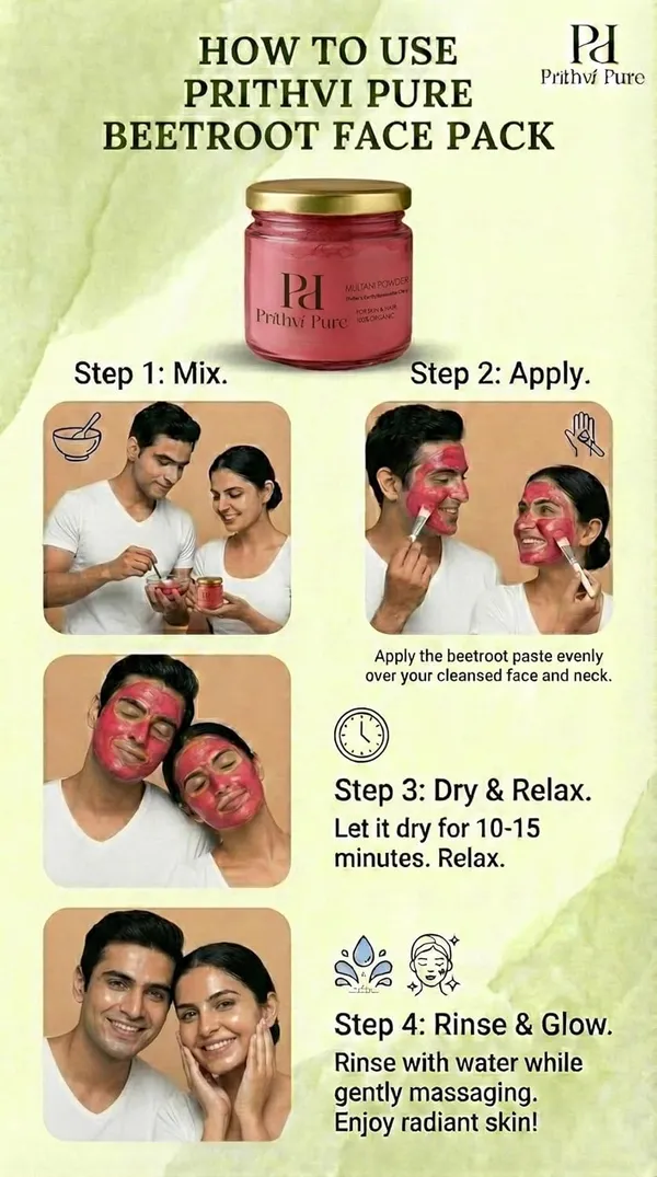 Multani_Mitti_&_Beetroot_Powder_Combo_|_100%_Organic_Face_&_Hair_Pack_|_Double_Filtered_Fuller’s_Earth_for_Natural_Glow_&_Skin_Brightening_|_Deep_Cleansing_Clay_Mask_-_Pack_of_2