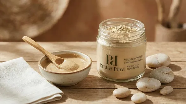 100%_Organic_Double_Filtered_White_Multani_Mitti_Clay_|_Face_Pack_for_Skin_&_Hair_|_Natural_Exfoliating_&_Soothing_Fuller's_Earth_Powder_|_300_gm_(Yellow_Mud)