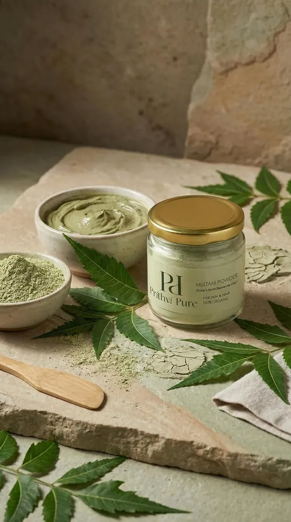 Neem_Multani_Mitti_Clay_300_Gm_|_Prithvi_Pure_100%_Organic_Double_Filtered_Face_Pack_for_Skin_&_Hair_|_Natural_Exfoliating_&_Soothing_Fuller's_Earth_Powder_|_300_gm_(Neem)