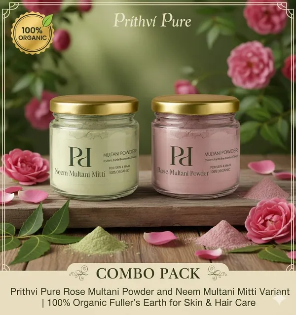 Multani_Mitti_Combo_Set_100g_–_Rose_&_Neem_|_100%_Organic_Fuller’s_Earth_for_Face_Hair_&_Skin_Care_|_Natural_Oil_Control_Acne_Tan_Removal