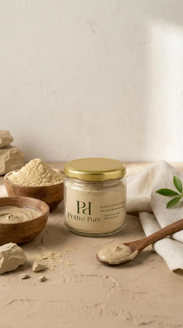 Multani_Mitti_Powder_300g_|_Organic_Fuller's_Earth_Bentonite_Clay_for_Face_Hair_&_Skin_|_Deep_Cleansing_Glow_Oil_Control_Acne_Tan_Removal_|_Chemical-Free_Skincare