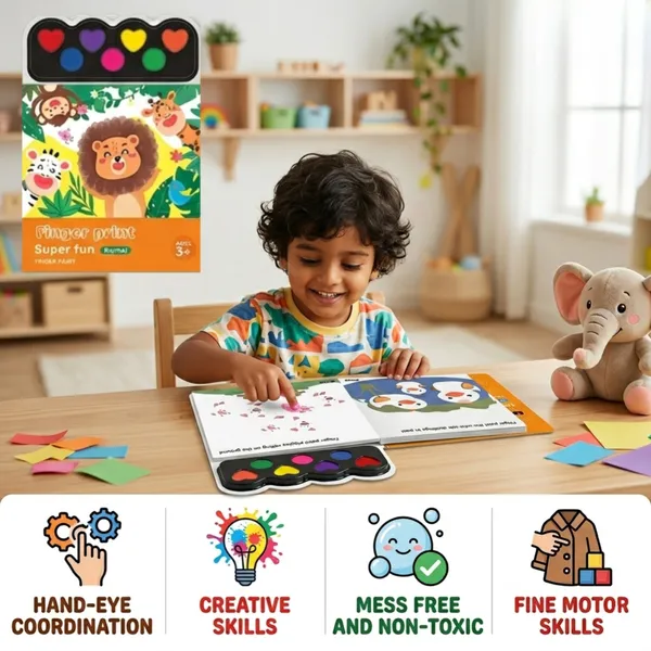Animal_Finger_Painting_Activity_Book_with_7_Washable_Colors_|_Mess-Free_Finger_Print_Art_Kit_