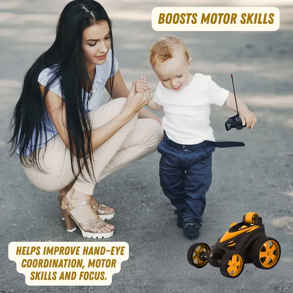 Yellow_&_Black_Premium_Plastic_Remote_Control_Stunt_Car_Small_For_Kids