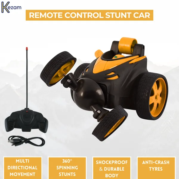 Yellow_&_Black_Premium_Plastic_Remote_Control_Stunt_Car_Small_For_Kids