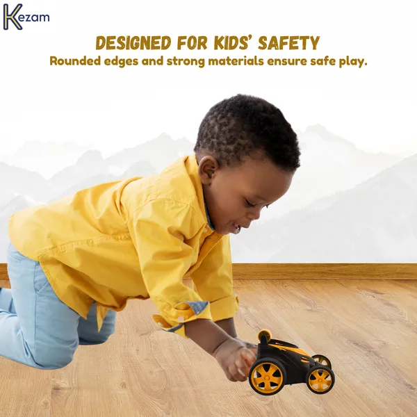 Yellow_&_Black_Premium_Plastic_Remote_Control_Stunt_Car_Small_For_Kids