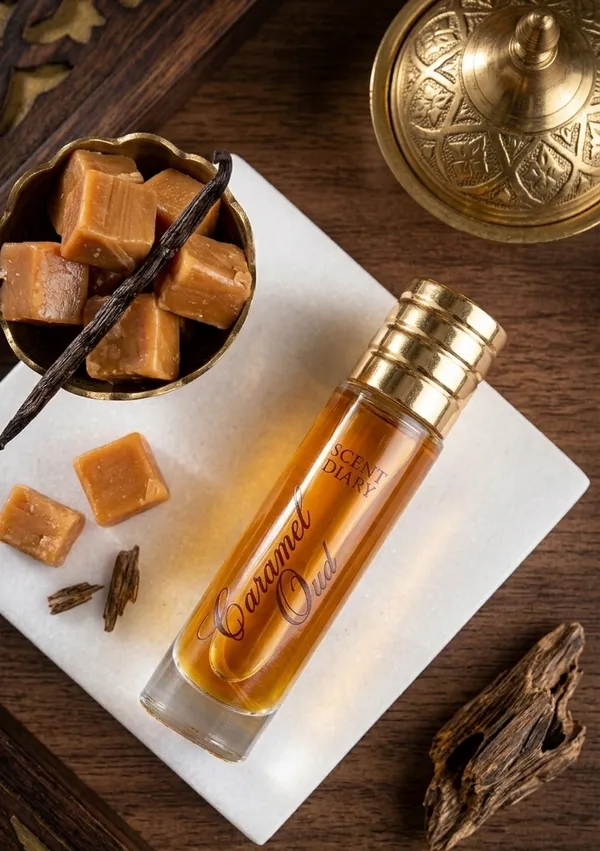 Scent_Diary_Caramel_Oud_Perfume_Spray_-_Pear,_Caramel,_Toffee,_Oud_&_Saffron_Notes_-_Long-Lasting_Alcohol-Free_Fragrance_for_Men_&_Women35ml
