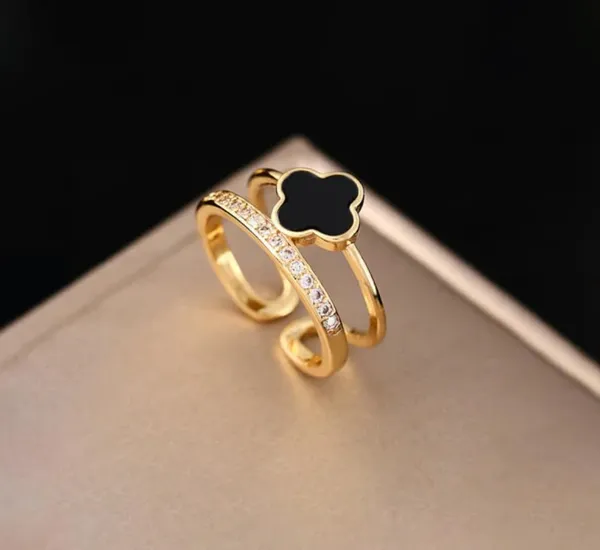 Golden_Gold_Plated_Adjustable_Clover_Design_Finger_Ring_For_Women