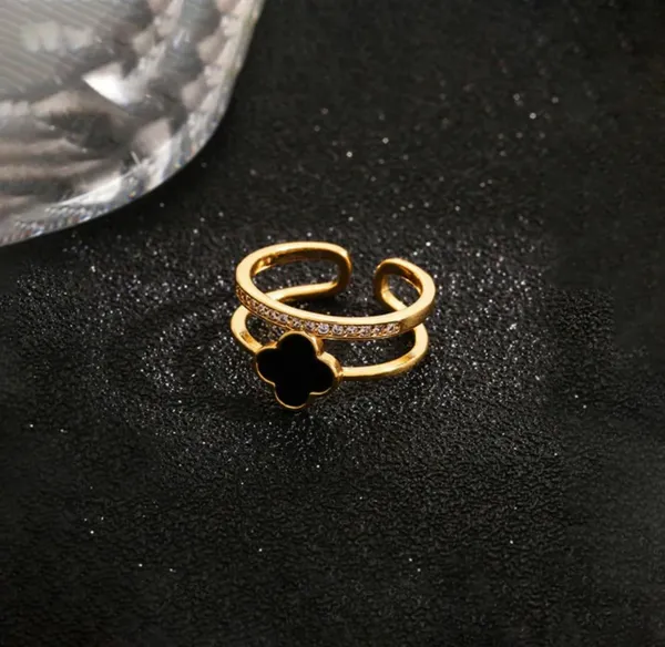Golden_Gold_Plated_Adjustable_Clover_Design_Finger_Ring_For_Women