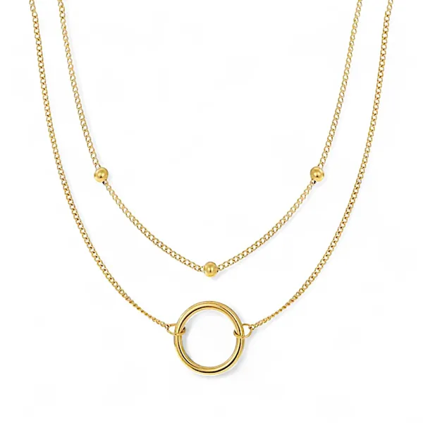 Multicolour_Double_Layer_Gold_Plated_Necklace_for_Women