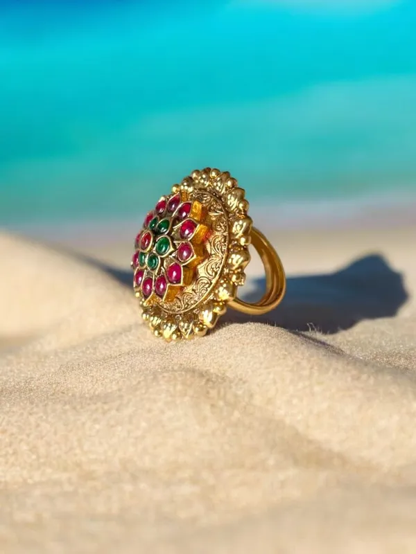 Multicolour_Fashion__Traditional_Stylish_Gold_Plated_Ring_for_Women