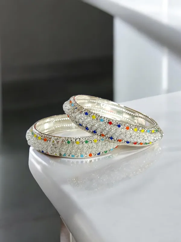 Silver_Traditional_Pearl_Studded_Gold_Plated_Bangles_For_Women_Set_Of_2