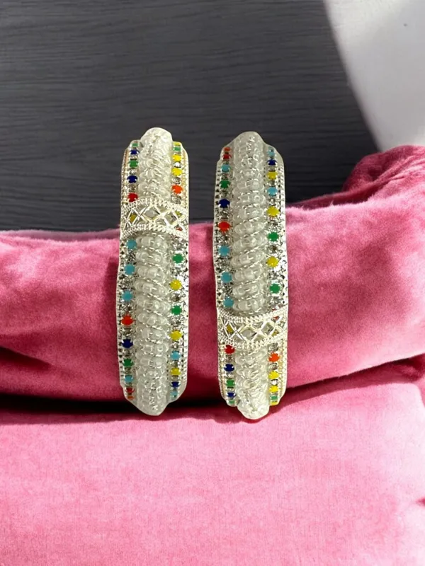 Silver_Traditional_Pearl_Studded_Gold_Plated_Bangles_For_Women_Set_Of_2