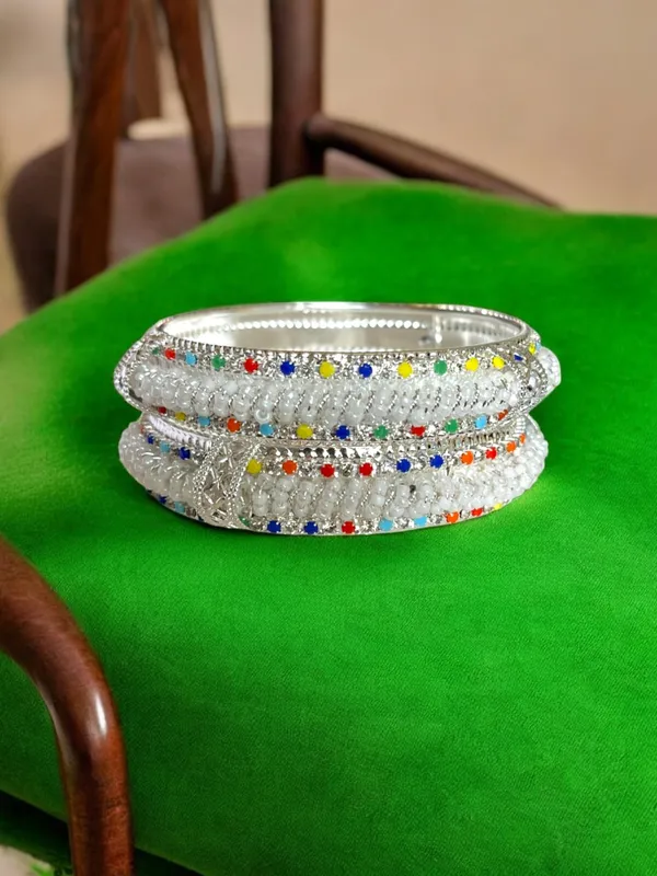 Silver_Traditional_Pearl_Studded_Gold_Plated_Bangles_For_Women_Set_Of_2