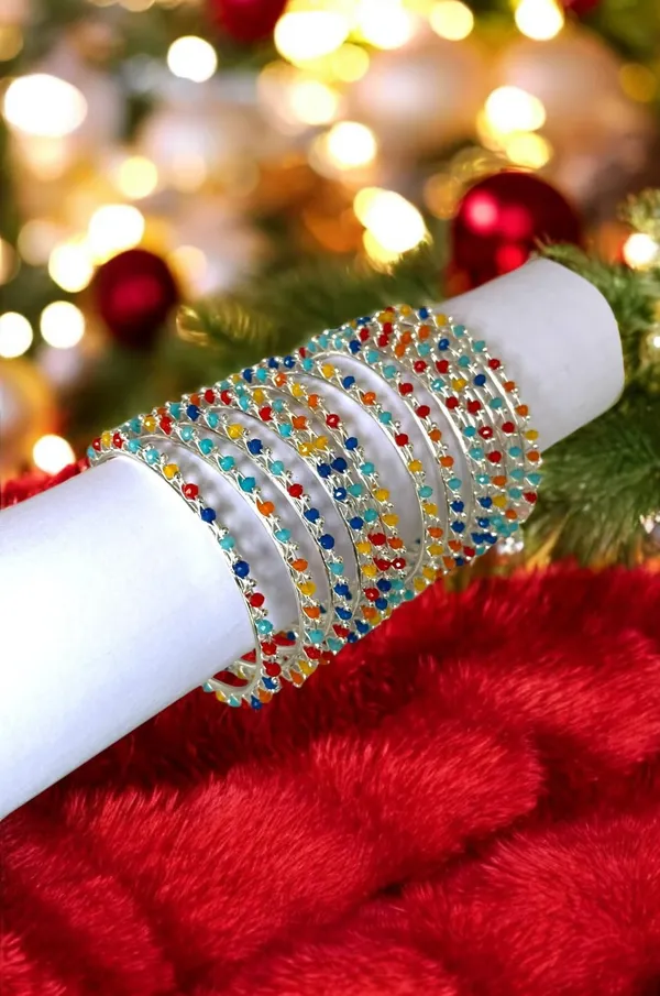 Multicolour_Beaded_Bangles_Set_For_Women_(12_Pieces)