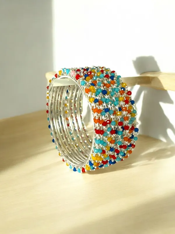Multicolour_Beaded_Bangles_Set_For_Women_(12_Pieces)