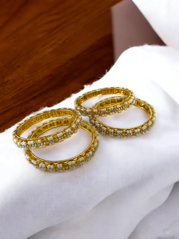 Golden_Pearl_Rainbow_Stones_Studded_Gold_Plated_Bangles_For_Women