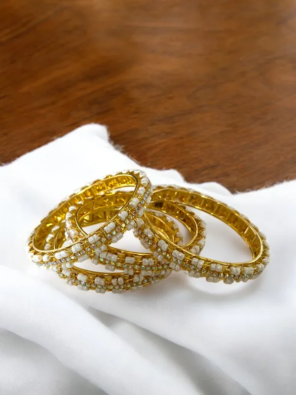 Golden_Pearl_Rainbow_Stones_Studded_Gold_Plated_Bangles_For_Women