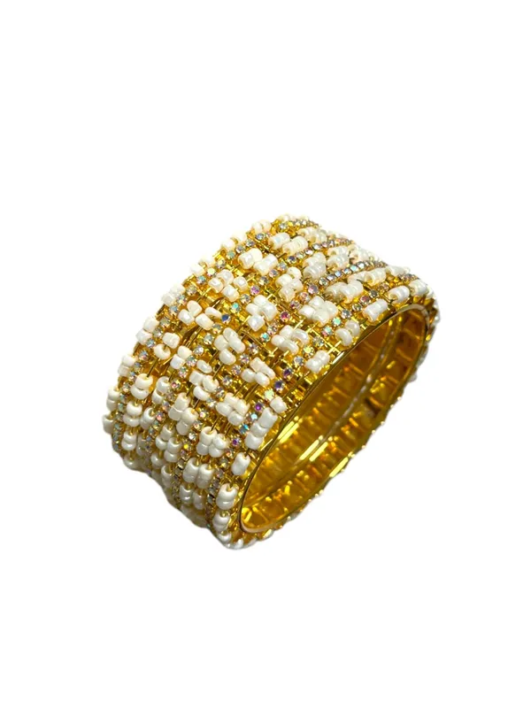 Golden_Pearl_Rainbow_Stones_Studded_Gold_Plated_Bangles_For_Women