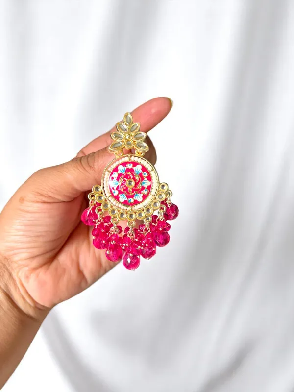 Pink_Gold_Plated_Traditional_Floral_Kundan_Studded_Minakari_Jhumki_Earrings_For_Women