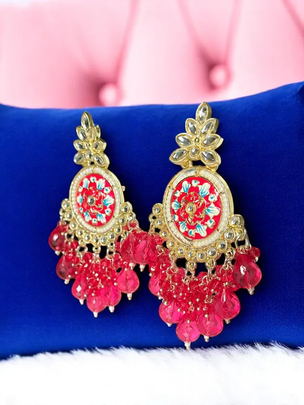 Pink_Gold_Plated_Traditional_Floral_Kundan_Studded_Minakari_Jhumki_Earrings_For_Women
