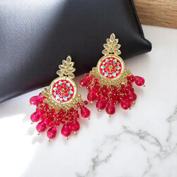 Pink_Gold_Plated_Traditional_Floral_Kundan_Studded_Minakari_Jhumki_Earrings_For_Women