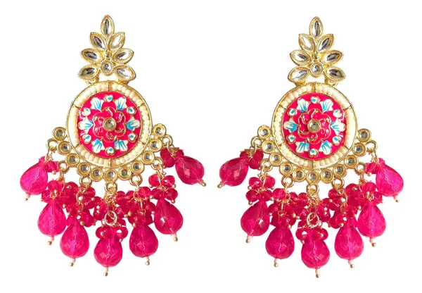 Pink_Gold_Plated_Traditional_Floral_Kundan_Studded_Minakari_Jhumki_Earrings_For_Women