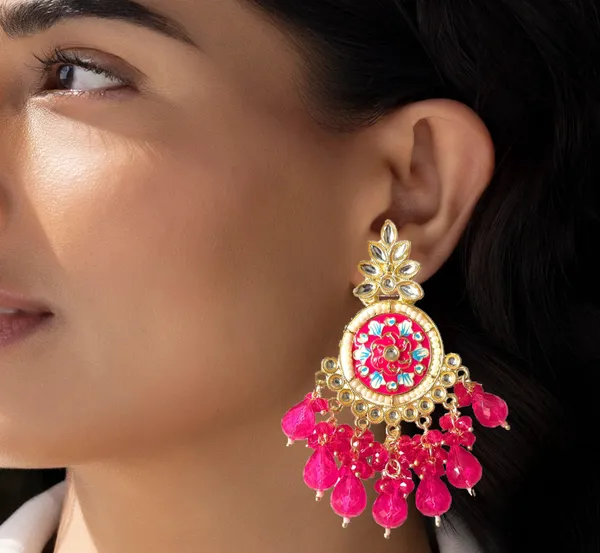 Pink_Gold_Plated_Traditional_Floral_Kundan_Studded_Minakari_Jhumki_Earrings_For_Women