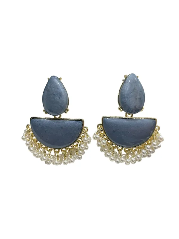 Grey_Green_Stone_Half_Moon_Designer_Earrings_With_Pearl_Detailing_For_Women