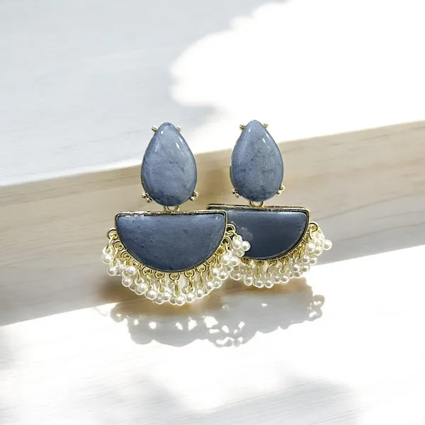 Grey_Green_Stone_Half_Moon_Designer_Earrings_With_Pearl_Detailing_For_Women